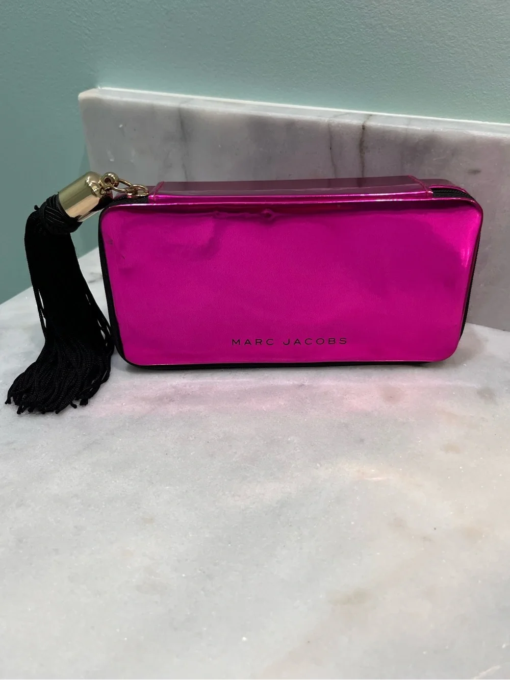 Marc Jacob’s Metallic Cosmetic Bag Fuchsia